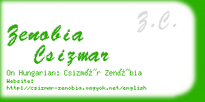 zenobia csizmar business card